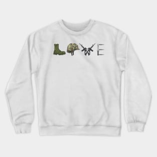 Love Military Veteran Patriotic American 4th Of July Crewneck Sweatshirt